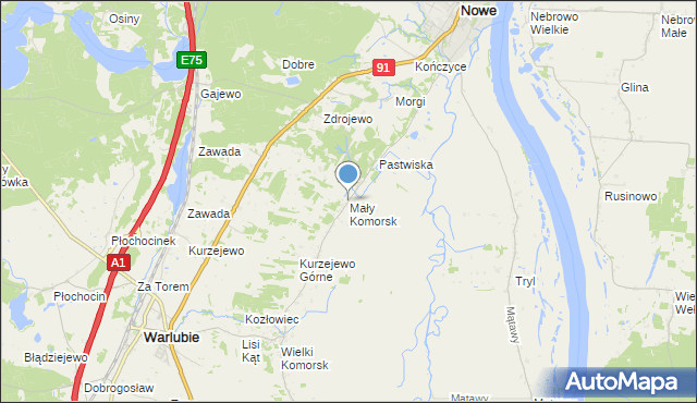 mapa Mały Komorsk, Mały Komorsk na mapie Targeo